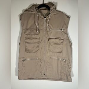 Vintage 80s original Banana Republic tan safari vest sz L hooded photography